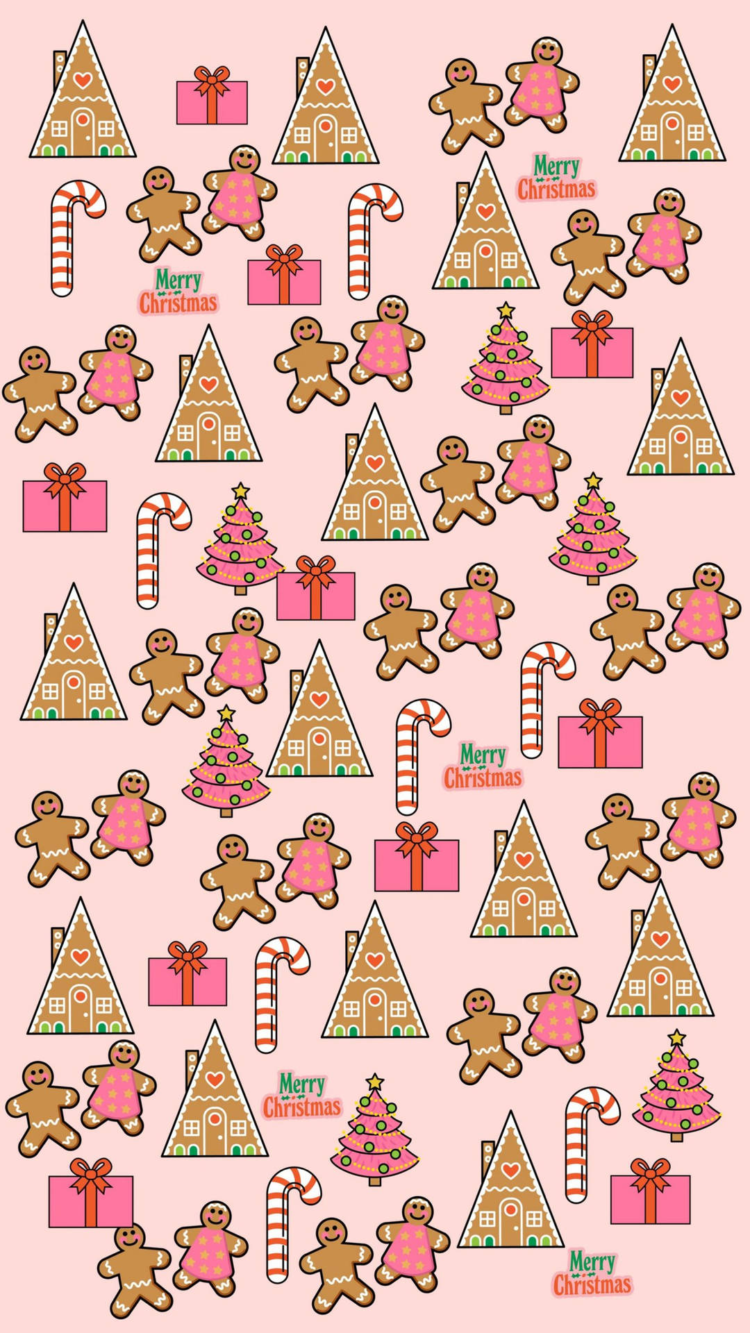 Gingerbread Man Christmas Phone Background
