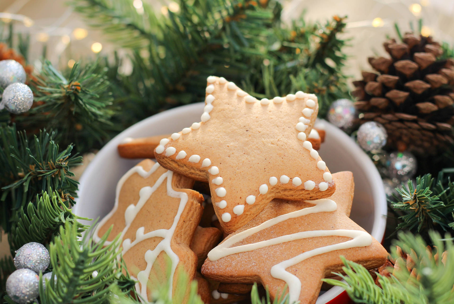 Gingerbread Star Cookies Background