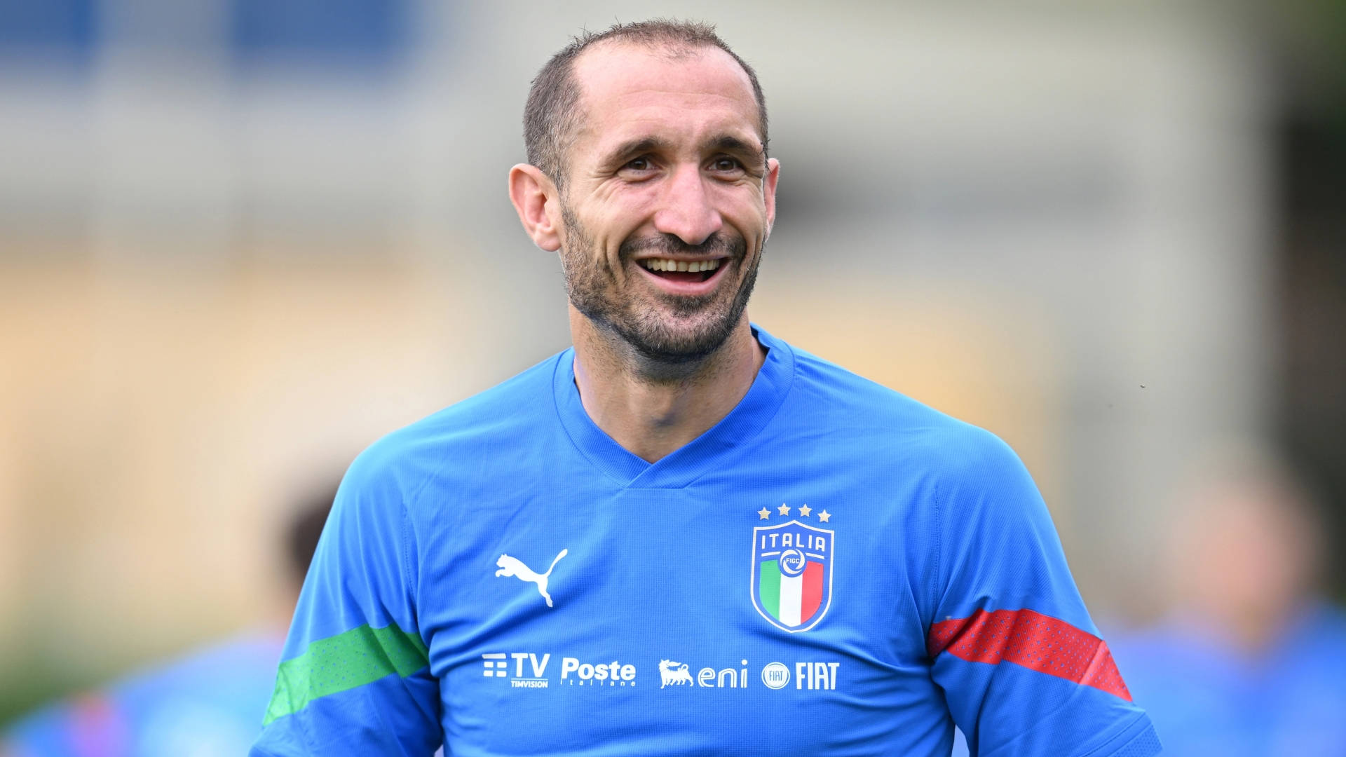 Giorgio Chiellini Football Italy Happy Smile Background