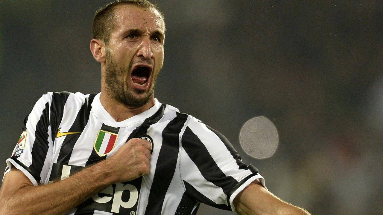 Giorgio Chiellini Juventus Fc Emotional Scream Background