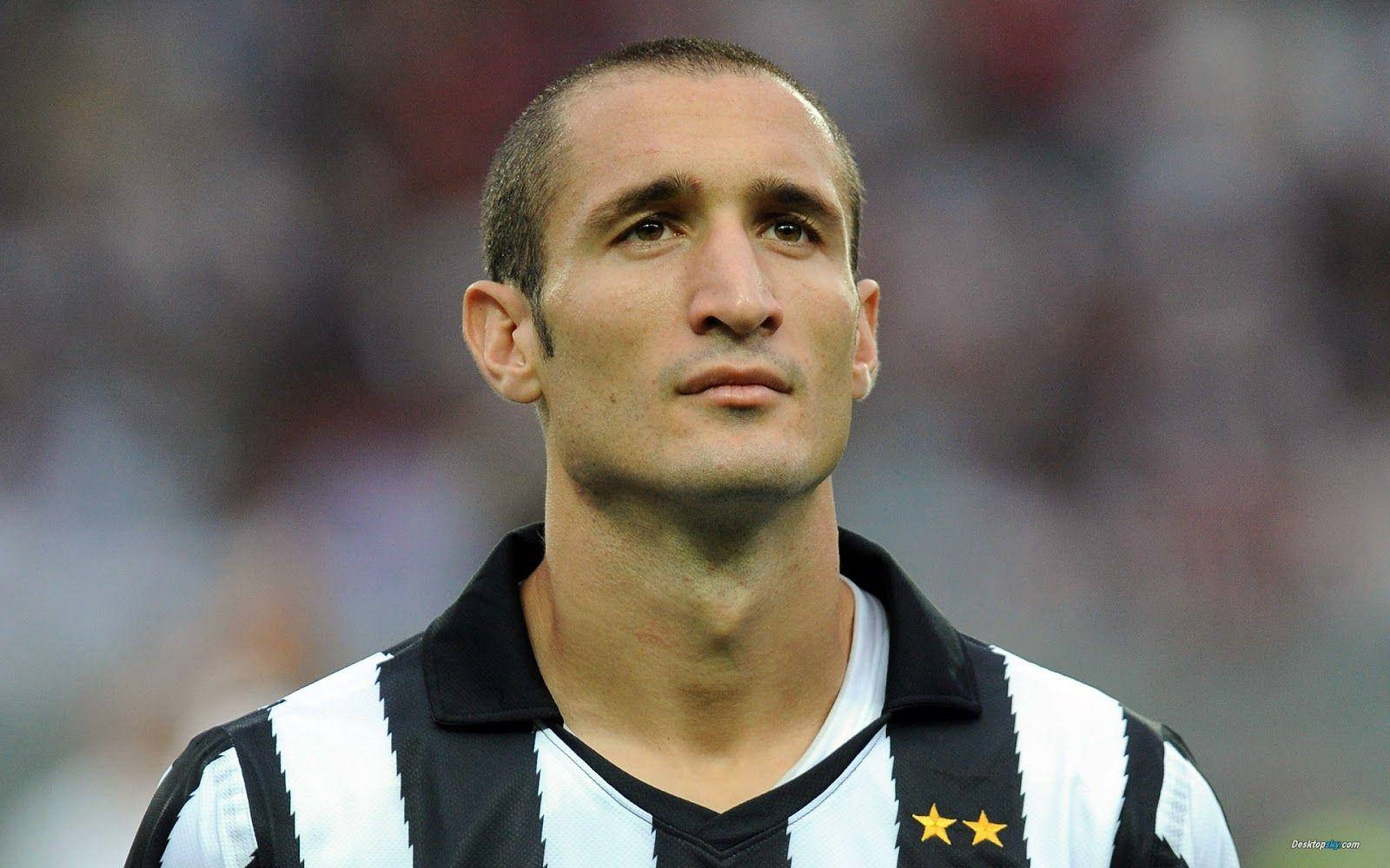 Giorgio Chiellini Juventus Fc Look Up Football Player Background