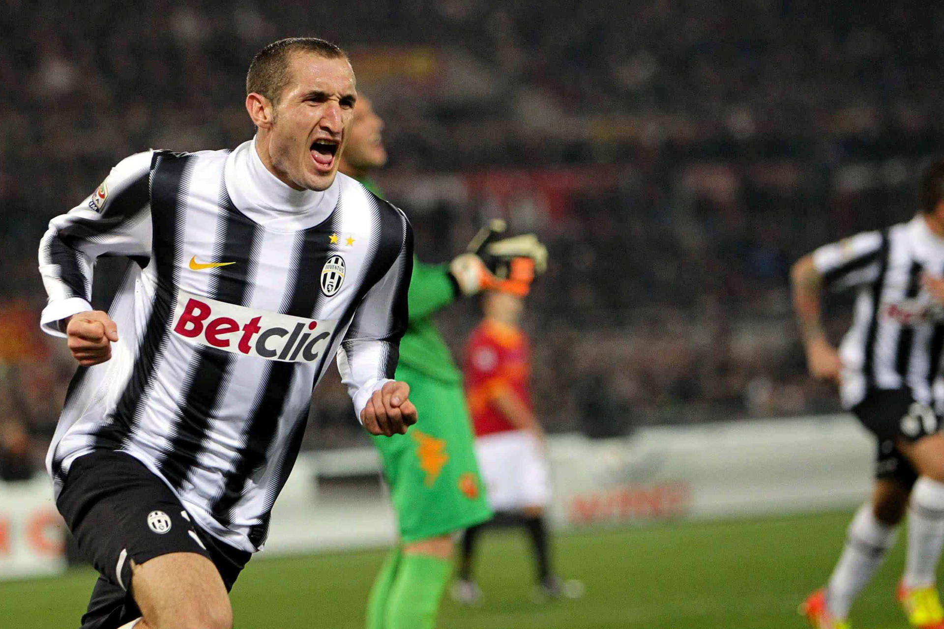 Giorgio Chiellini Running Football Serie A Italy 2011 Background