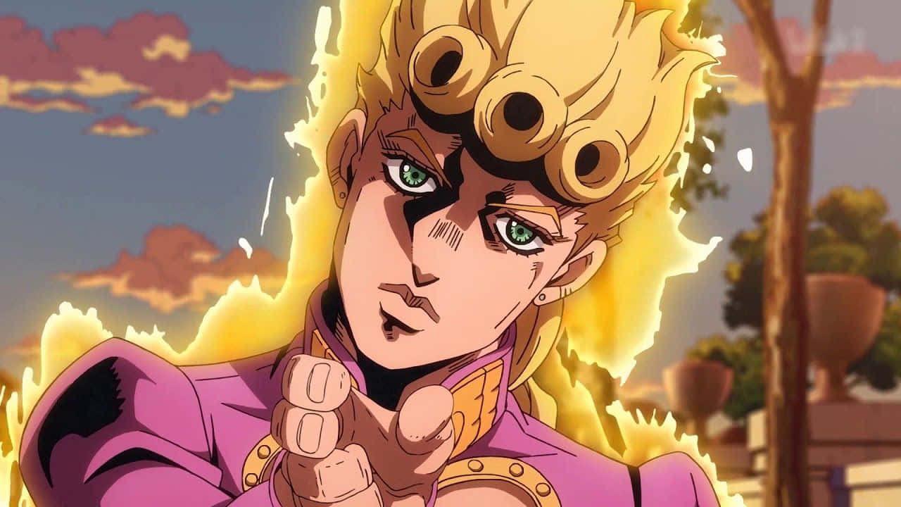 Giorno Giovanna From Jojo Manga Portrait Background