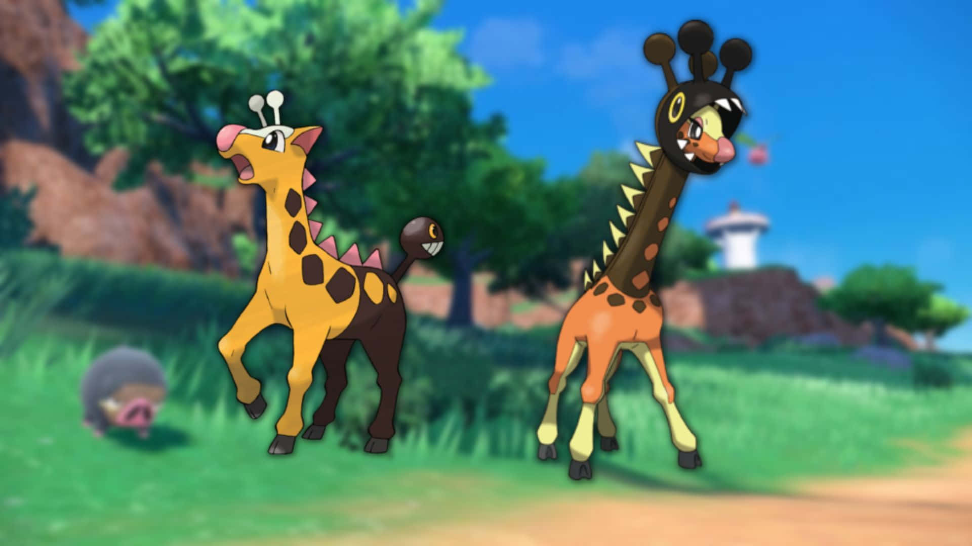Girafarig And Farigiraf Back-to-back Background