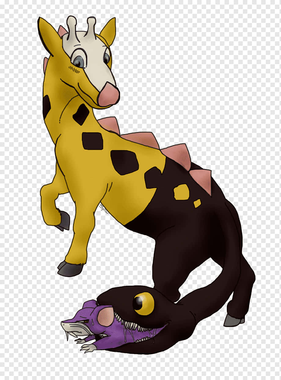 Girafarig Attacking Rattata Background
