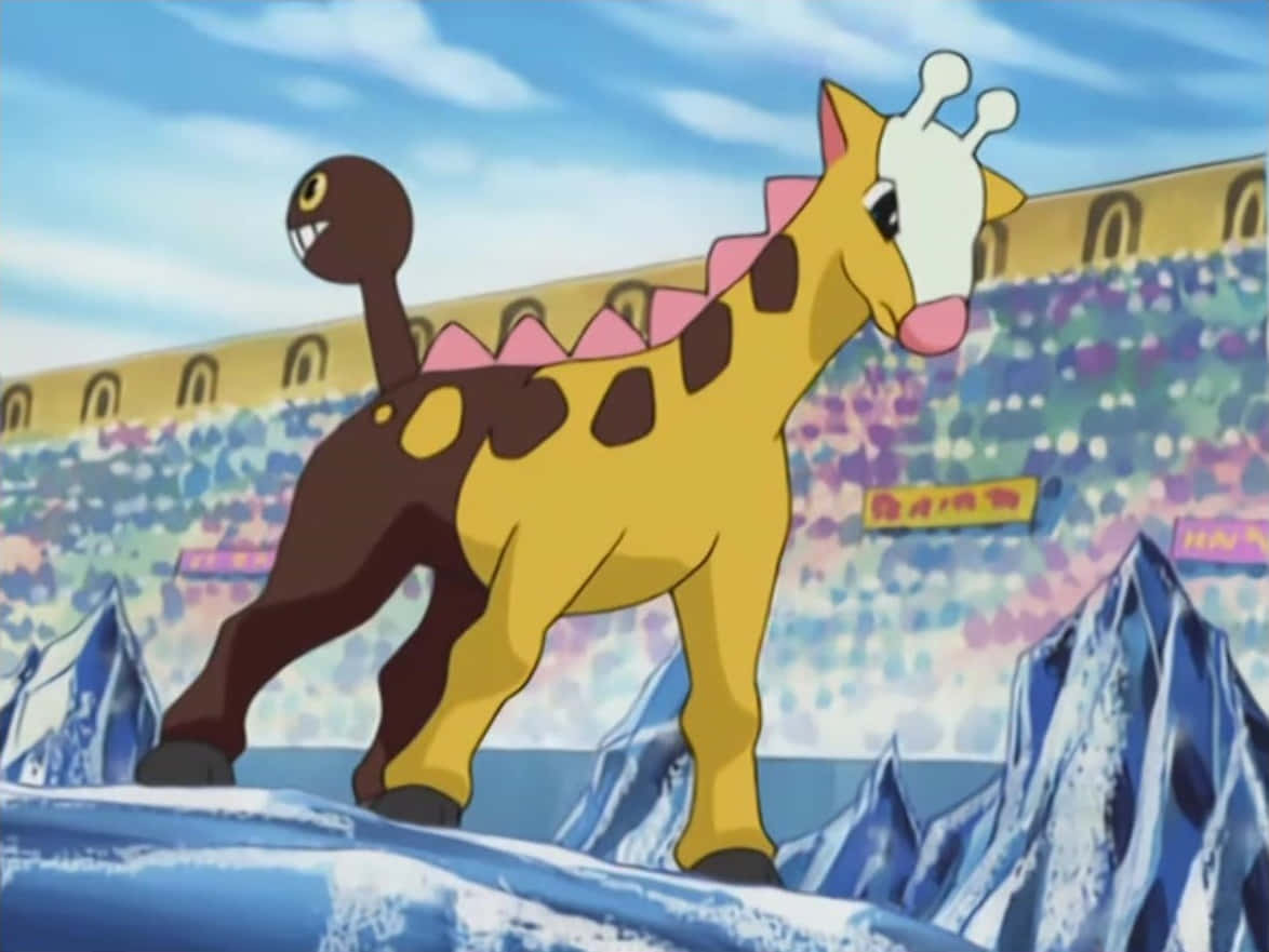 Girafarig On Ice Background