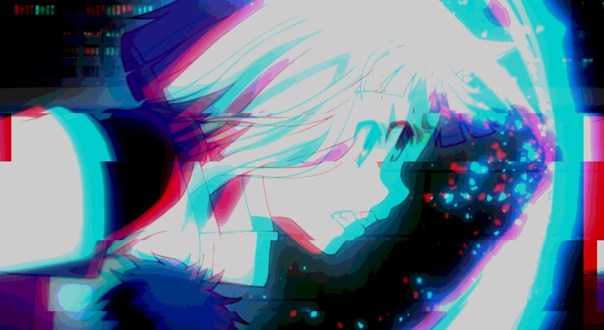 Girl Aesthetic Glitch Anime Desktop Background