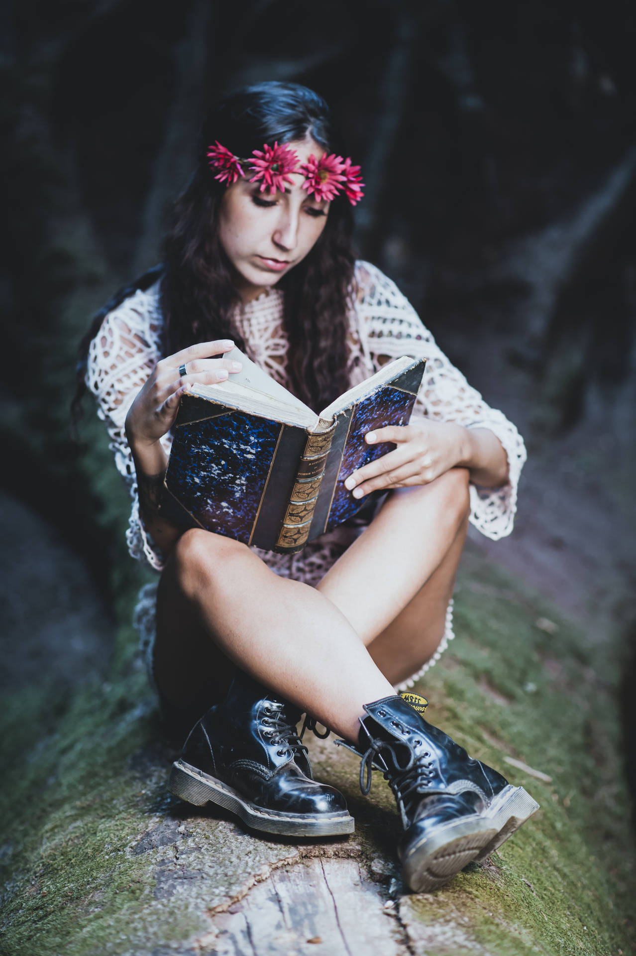 Girl And Book Aesthetic Background