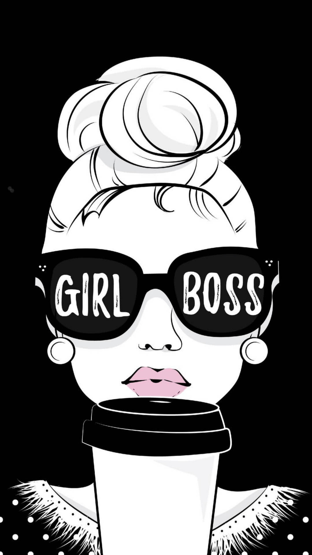 Girl Boss Black Aesthetic Graphic Background