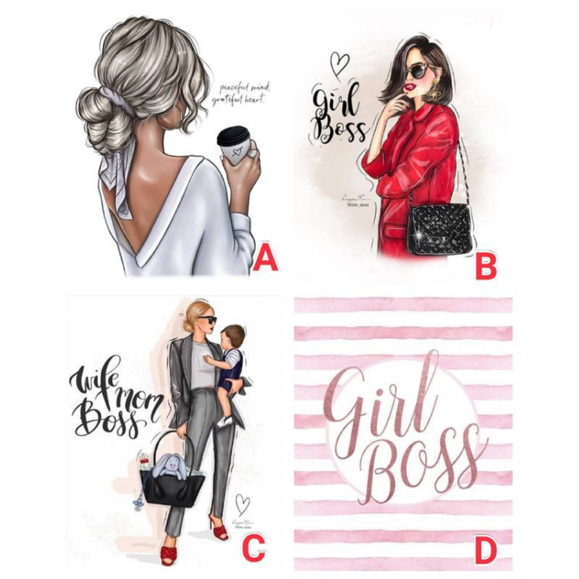 Girl Boss Collage Background