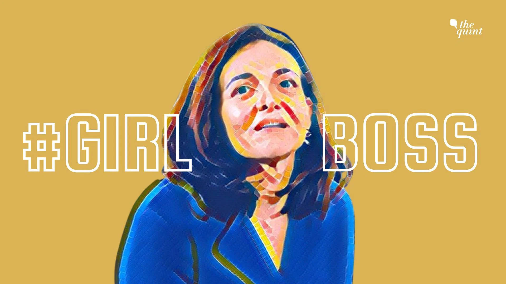 Girl Boss Digital Art In Yellow Background