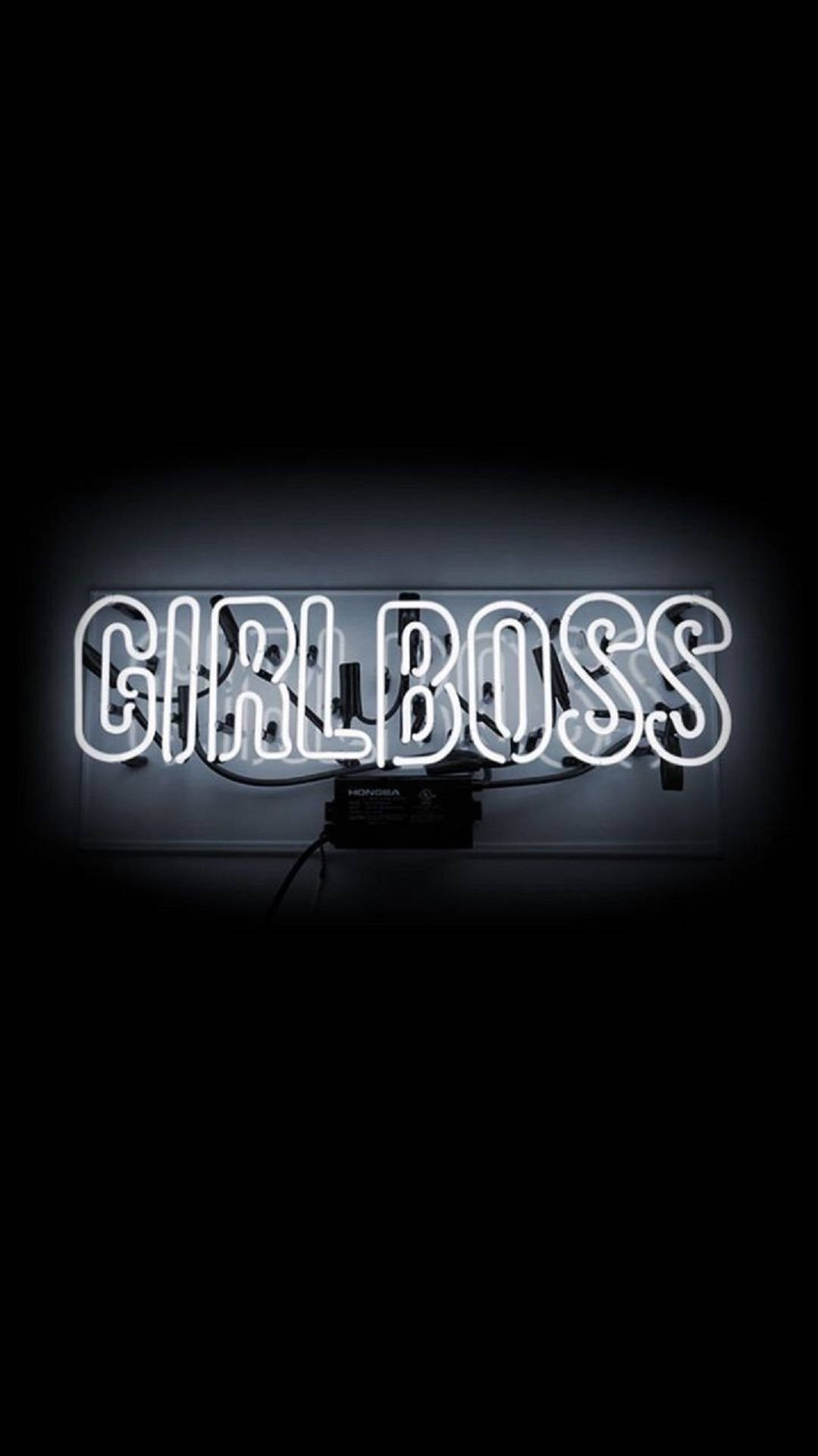 Girl Boss In Black Background