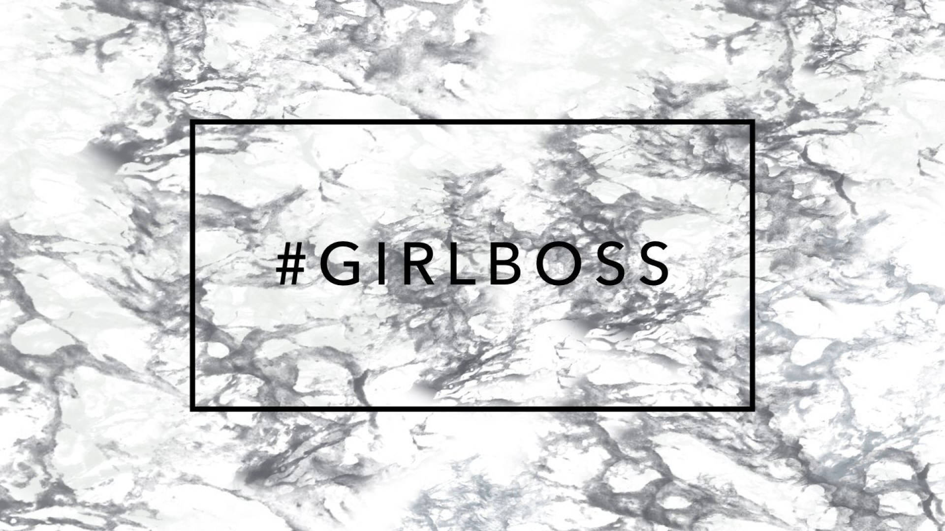 Girl Boss In White Marble Background