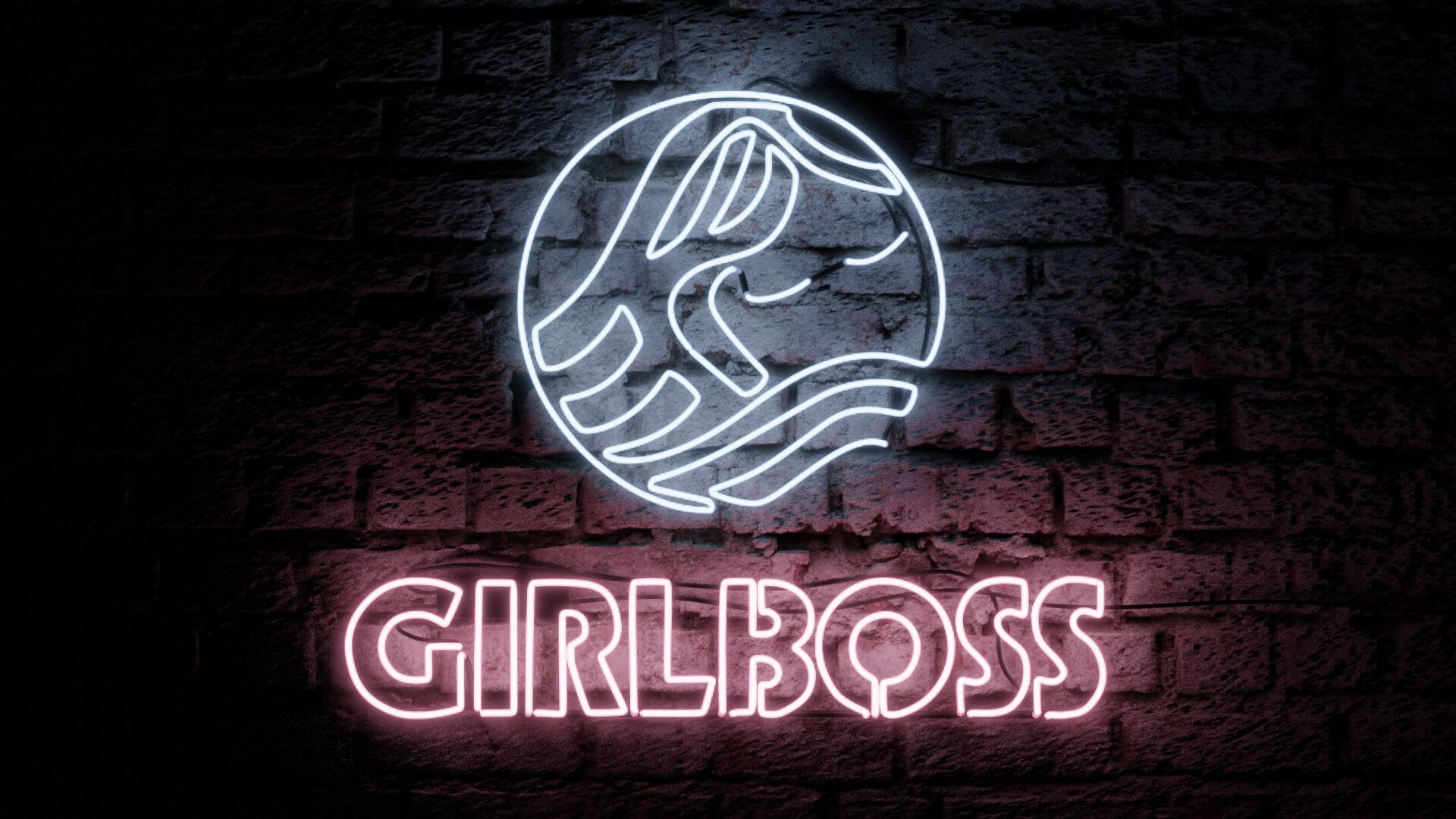 Girl Boss Neon Wordmark Background