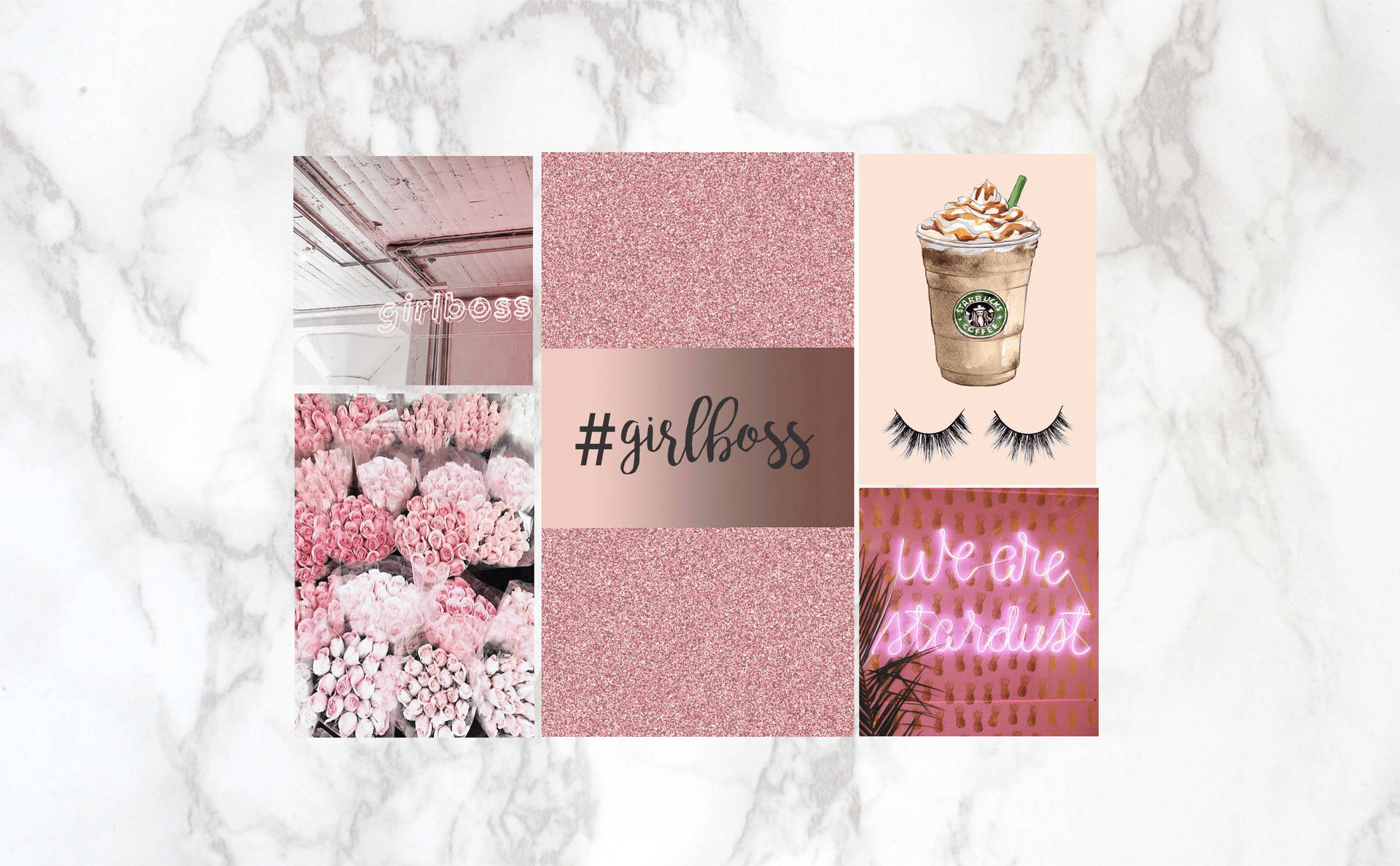 Girl Boss Pink Collage Background