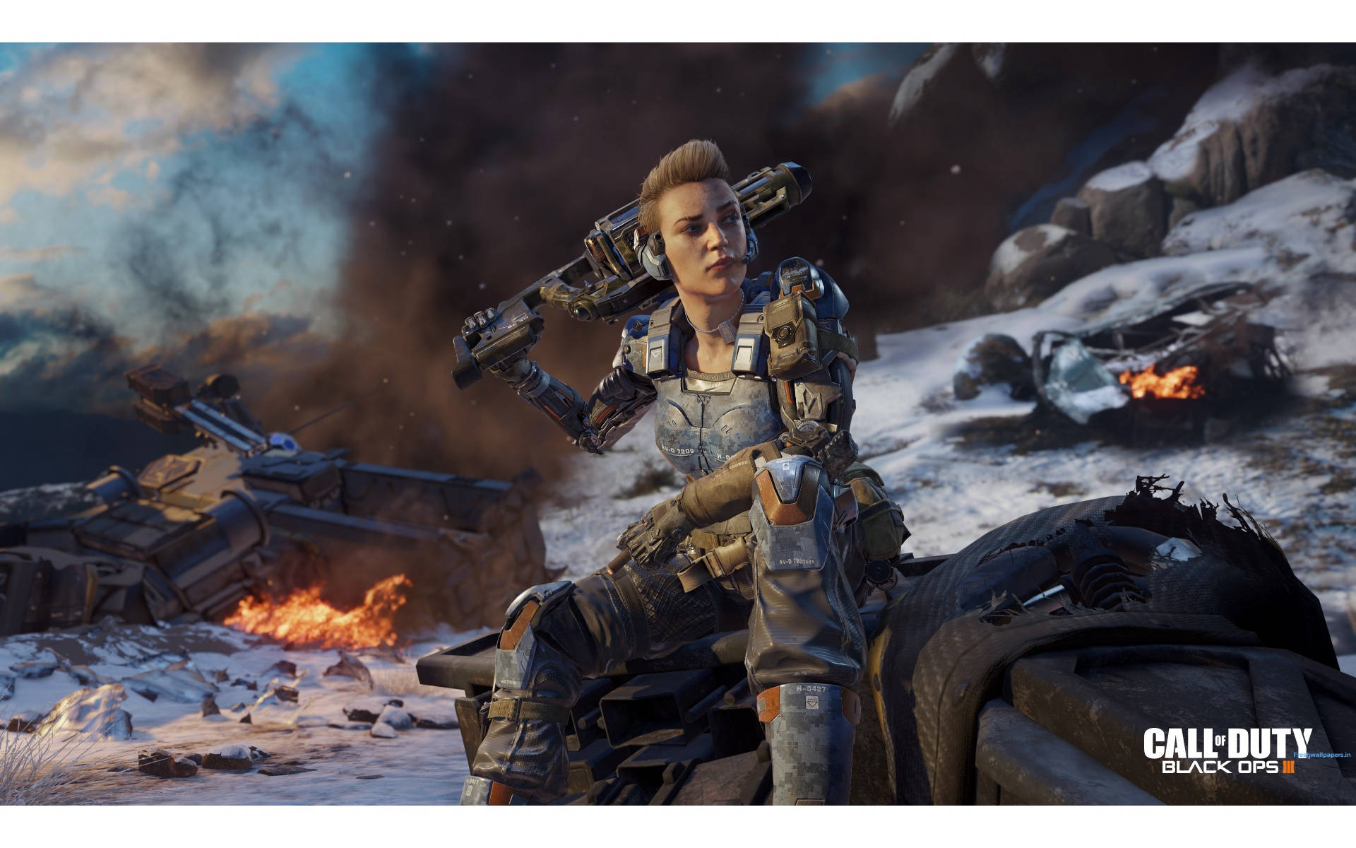 Girl Character In Call Of Duty Black Ops 3 Background