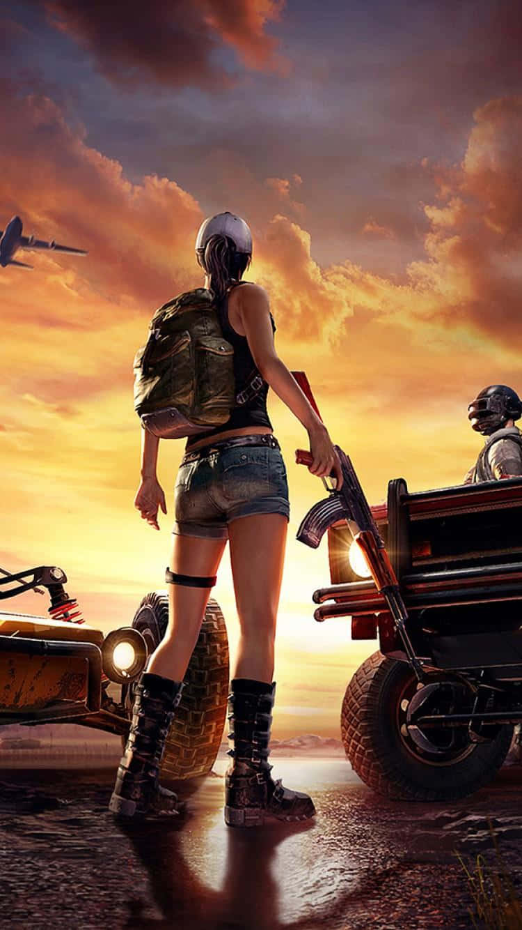 Girl Character Looking Up Pubg Iphone Background