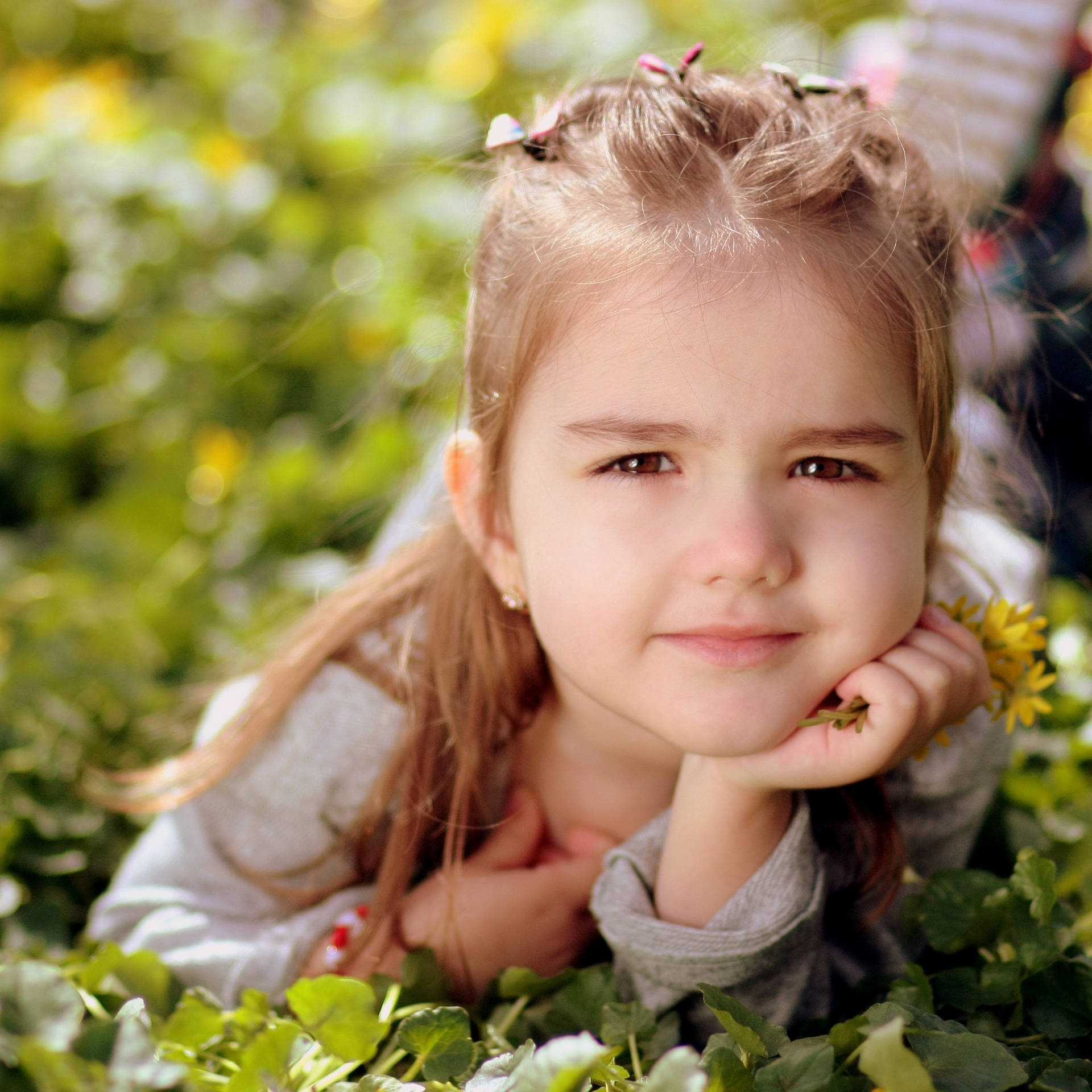 Girl Child On Grass Field Photoshoot Background