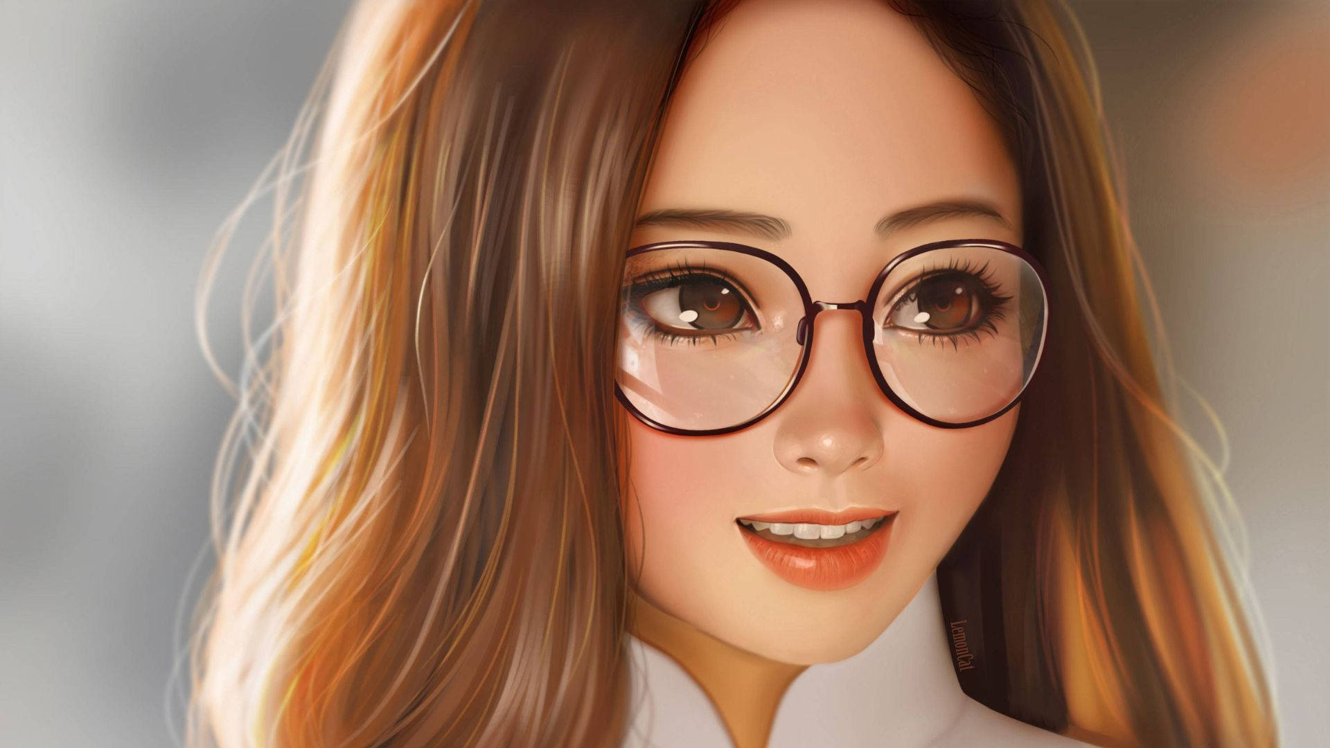 Girl Cute Aesthetic With Eyeglasses Background