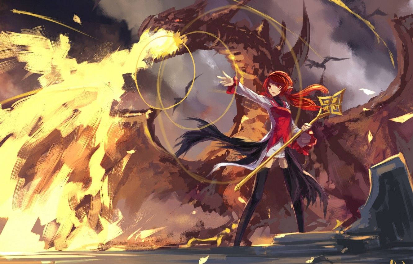 Girl Dungeon Fighter Fire Anime Background