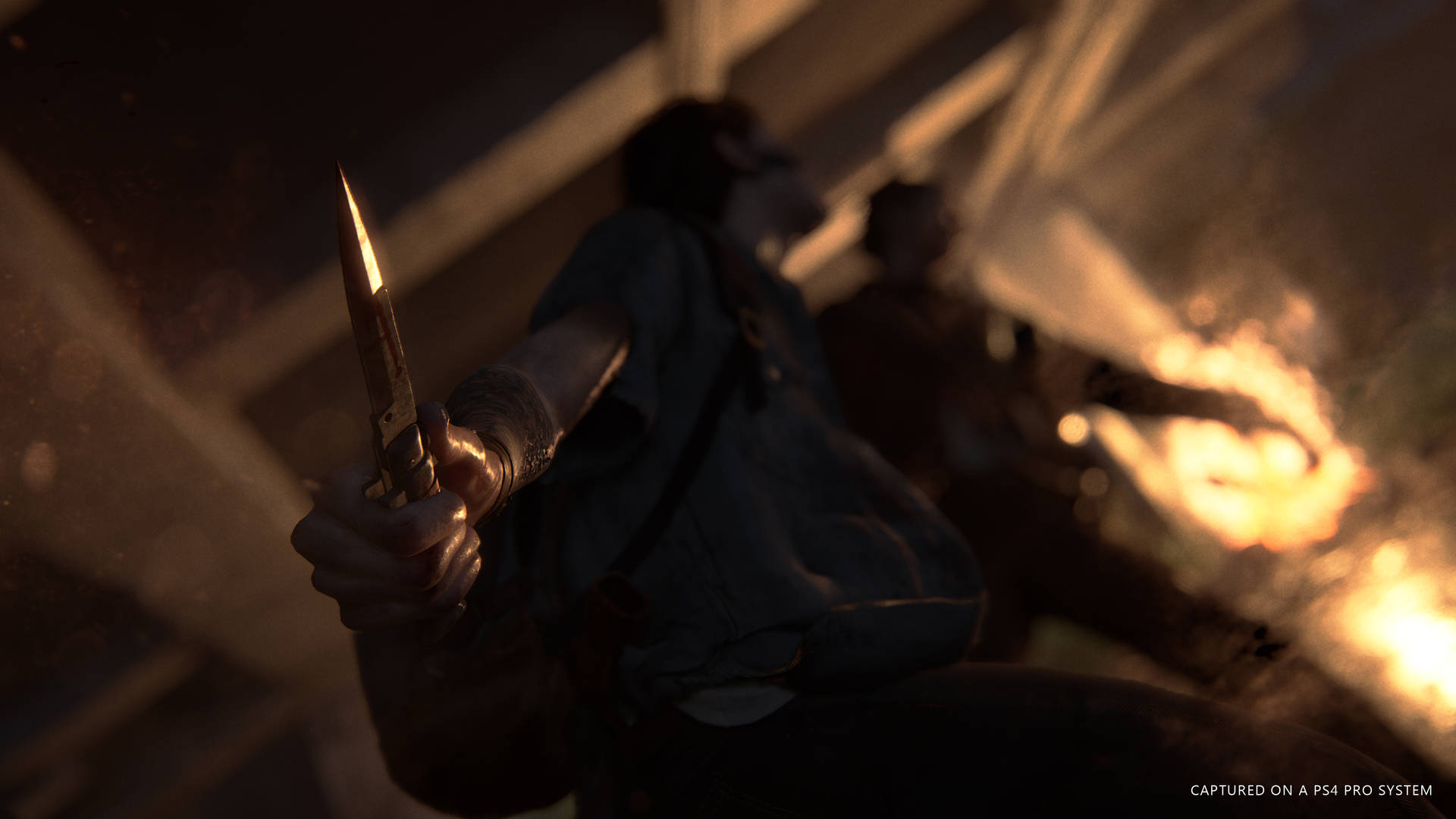 Girl Holding Knife Low Angle Shot The Last Of Us 4k