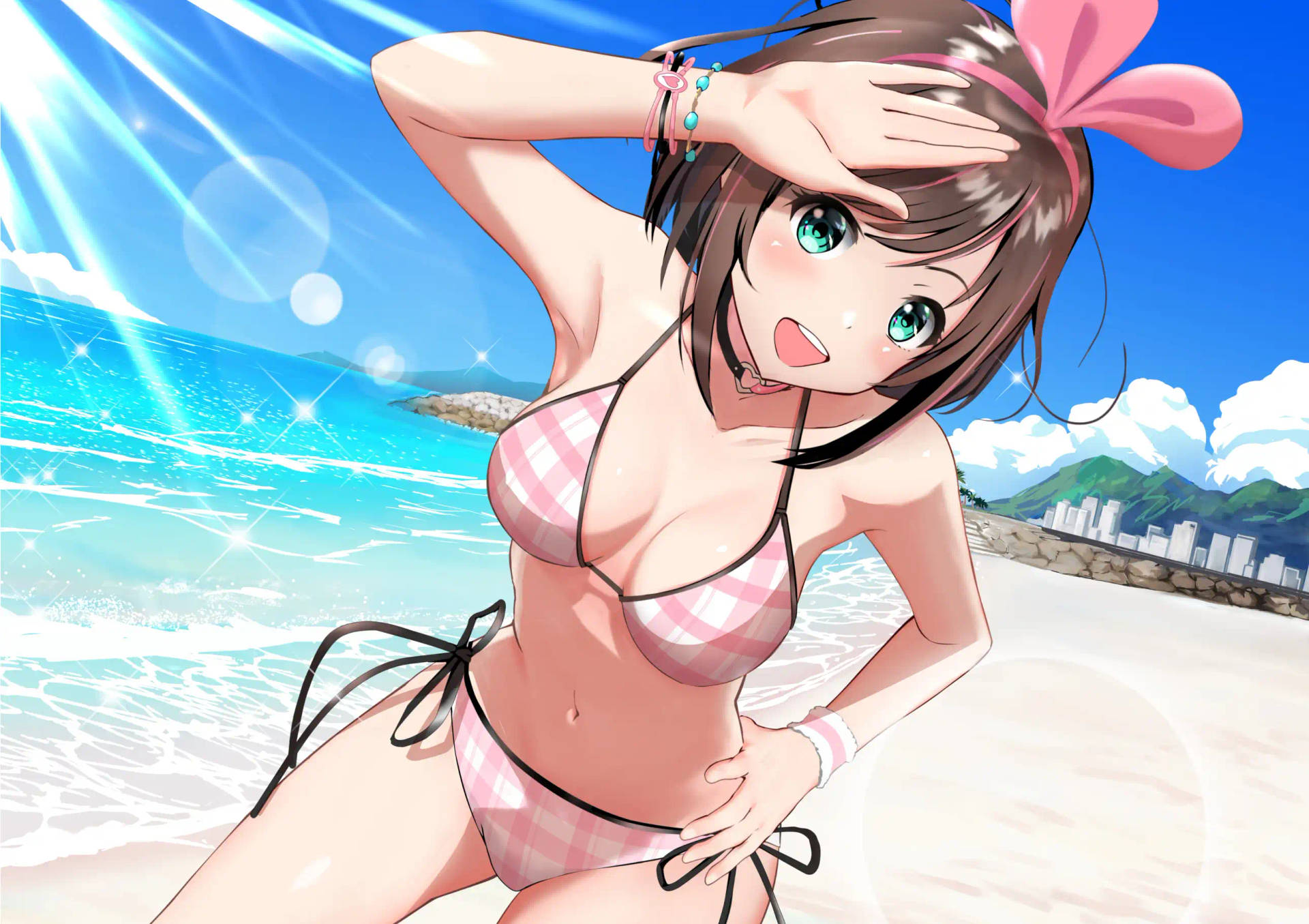 Girl In Bikini Kizuna Art Background