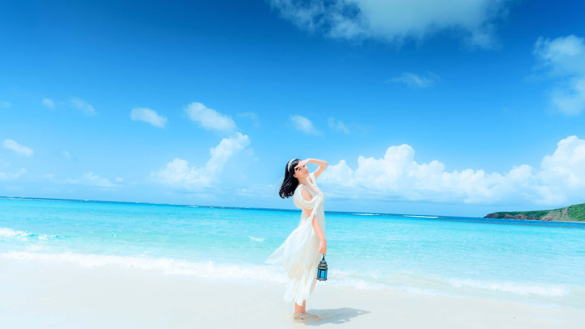 Girl On Beach In Culebra Island