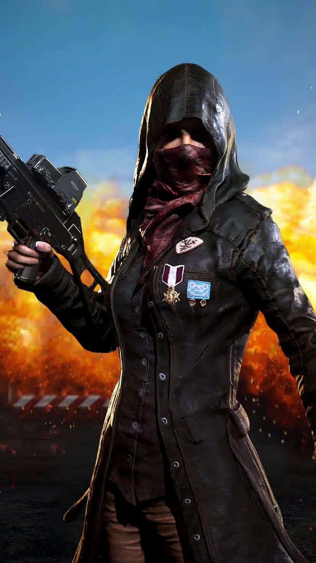 Girl Player With Mask Pubg Iphone Background