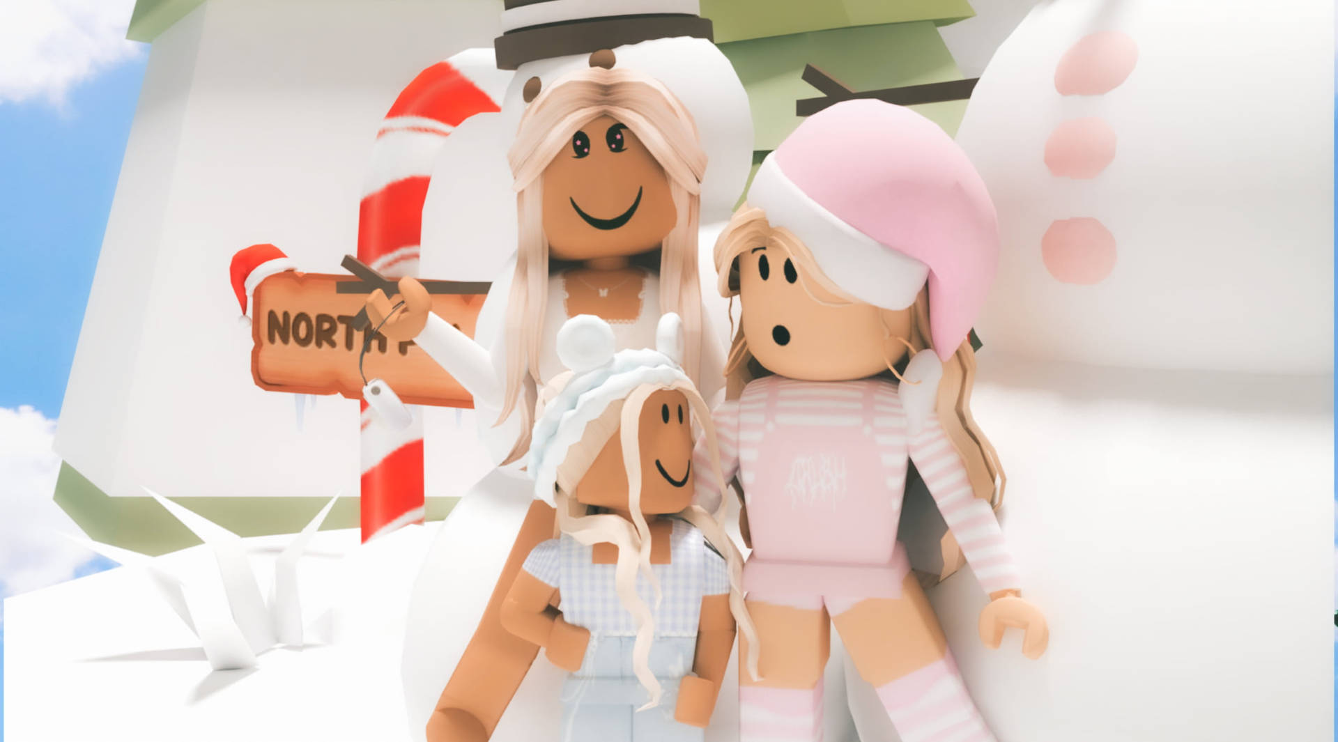 Girl Roblox Character North Pole Background