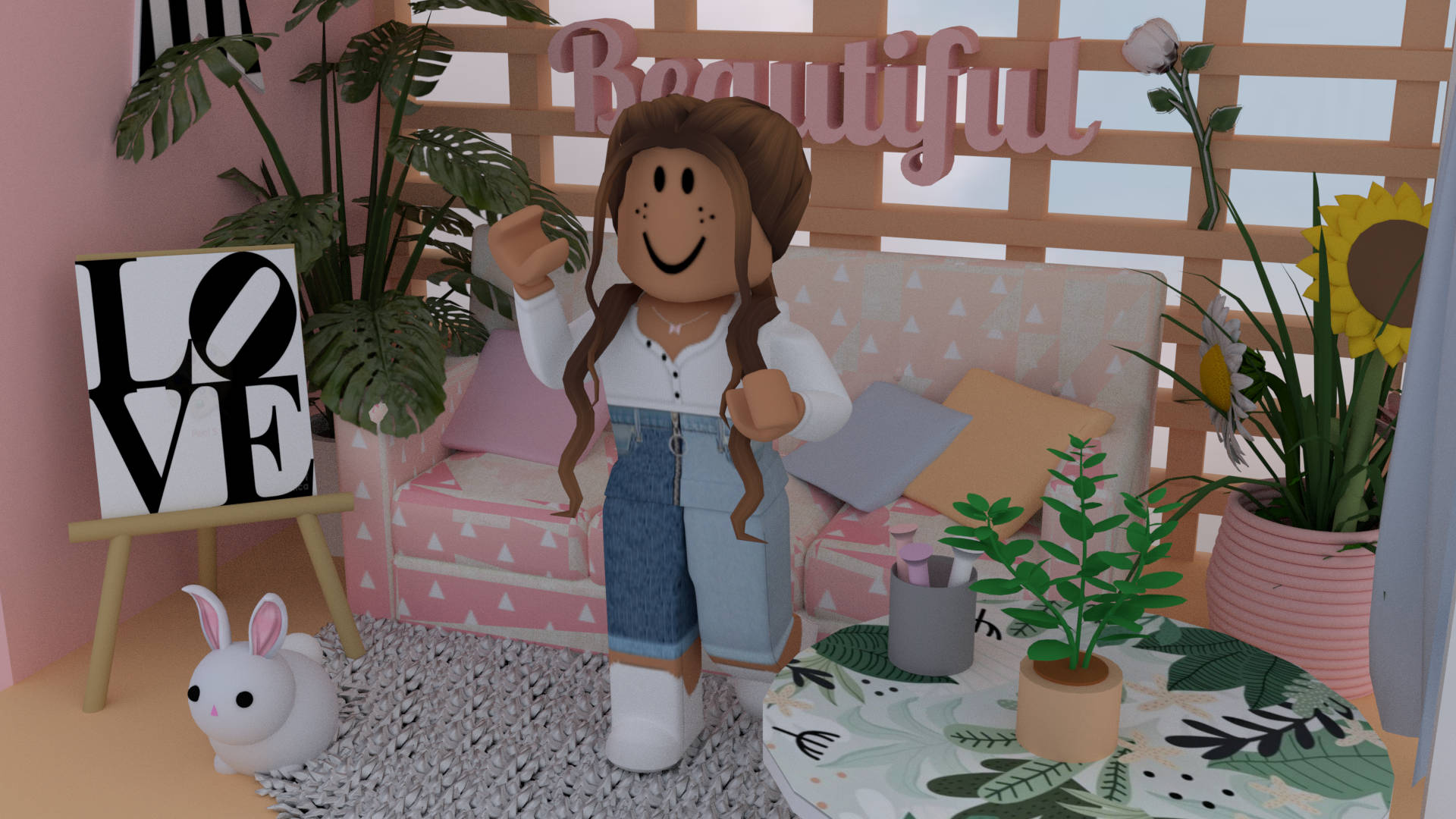 Girl Roblox Character Room Background