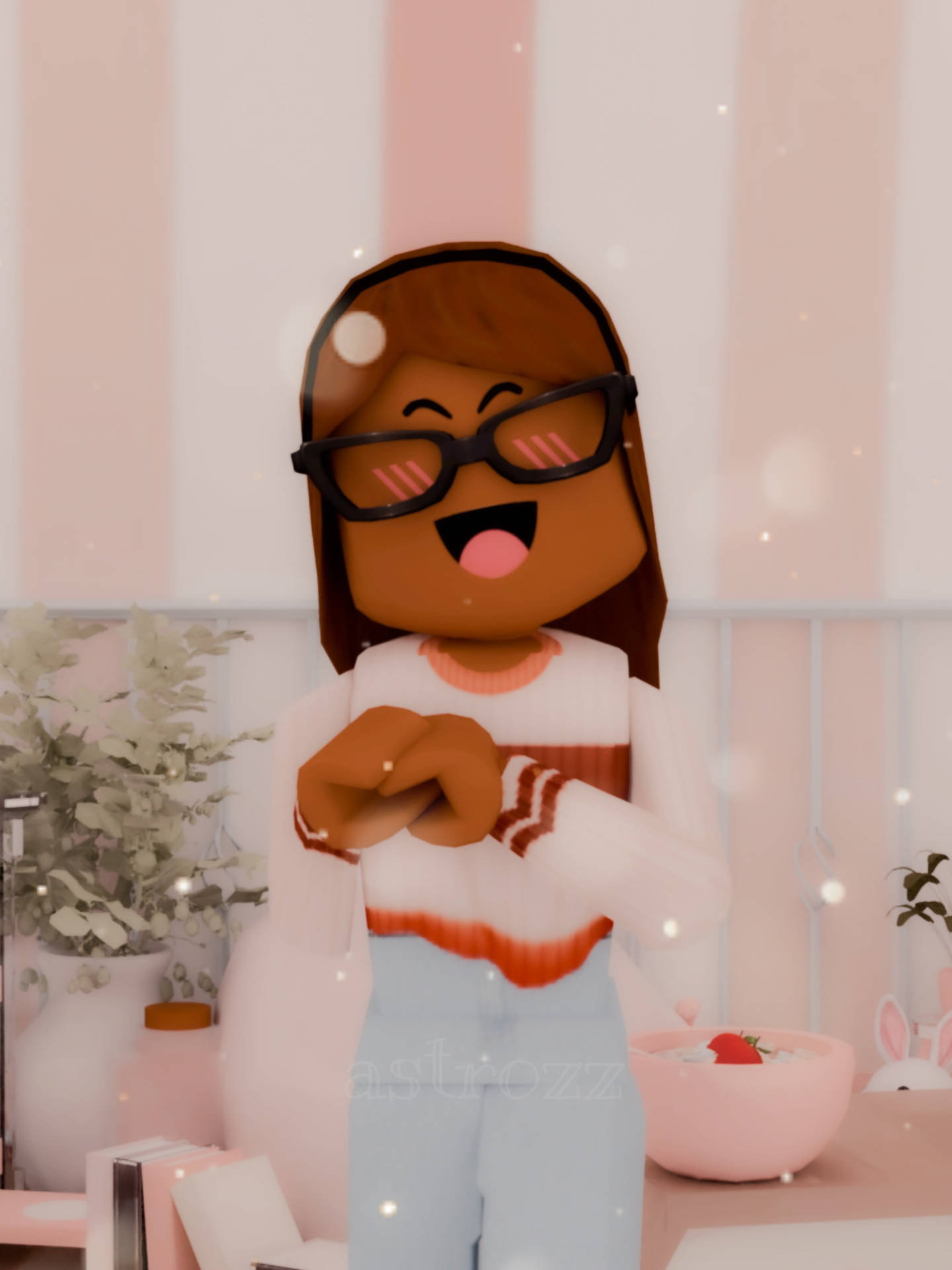 Girl Roblox Character With Glasses Background