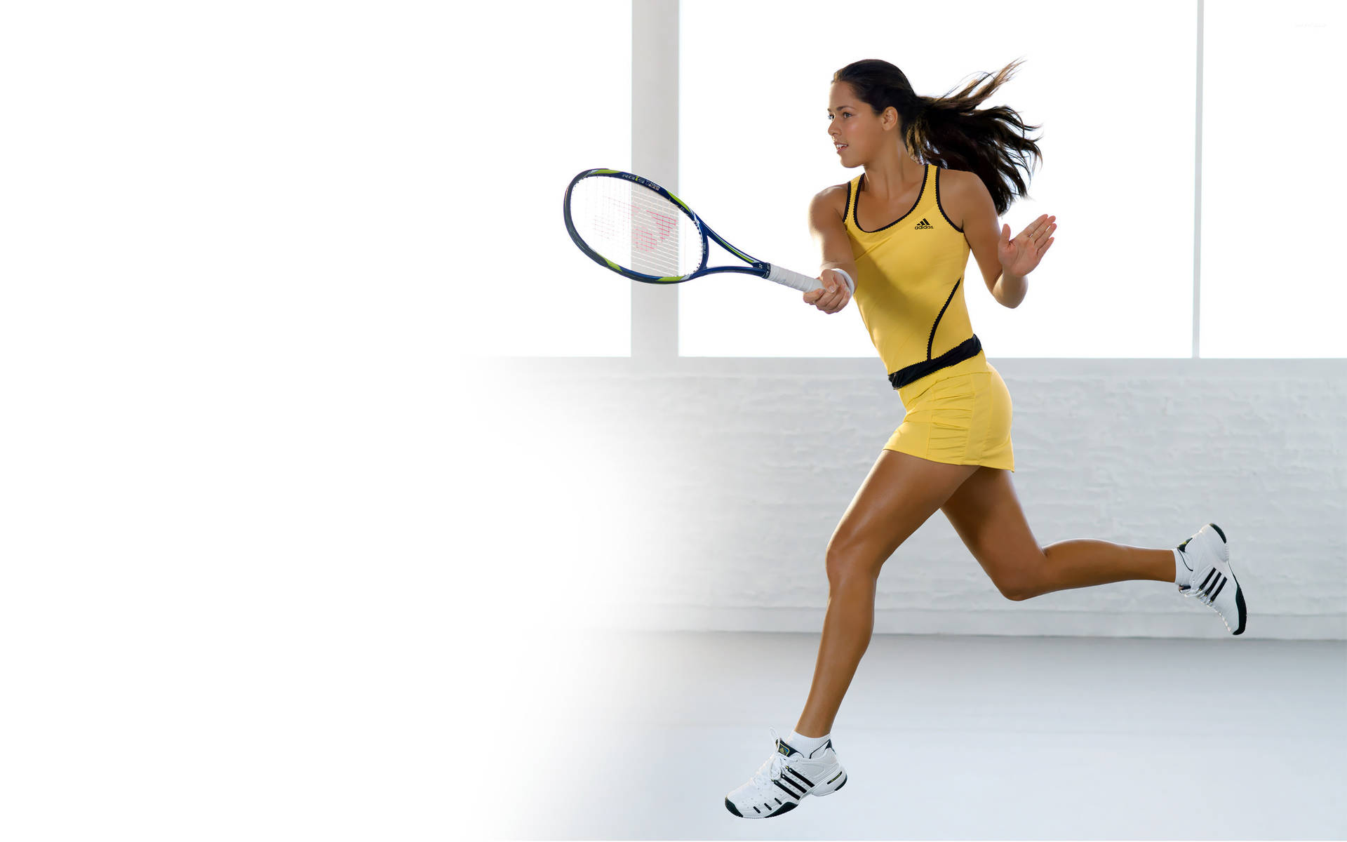 Girl Running On Squash Court