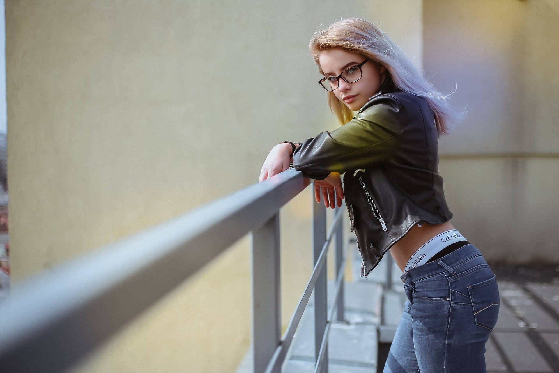 Girl Showing Calvin Klein Background