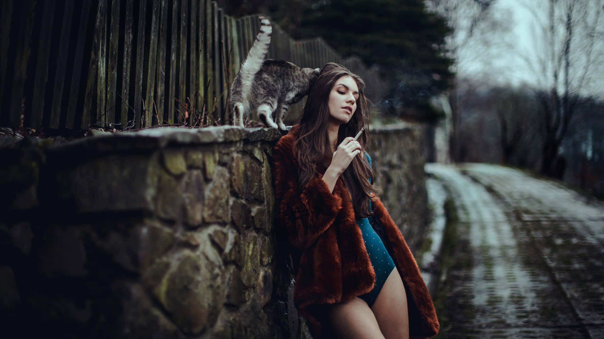 Girl Smoking Outdoor Modelling Photography