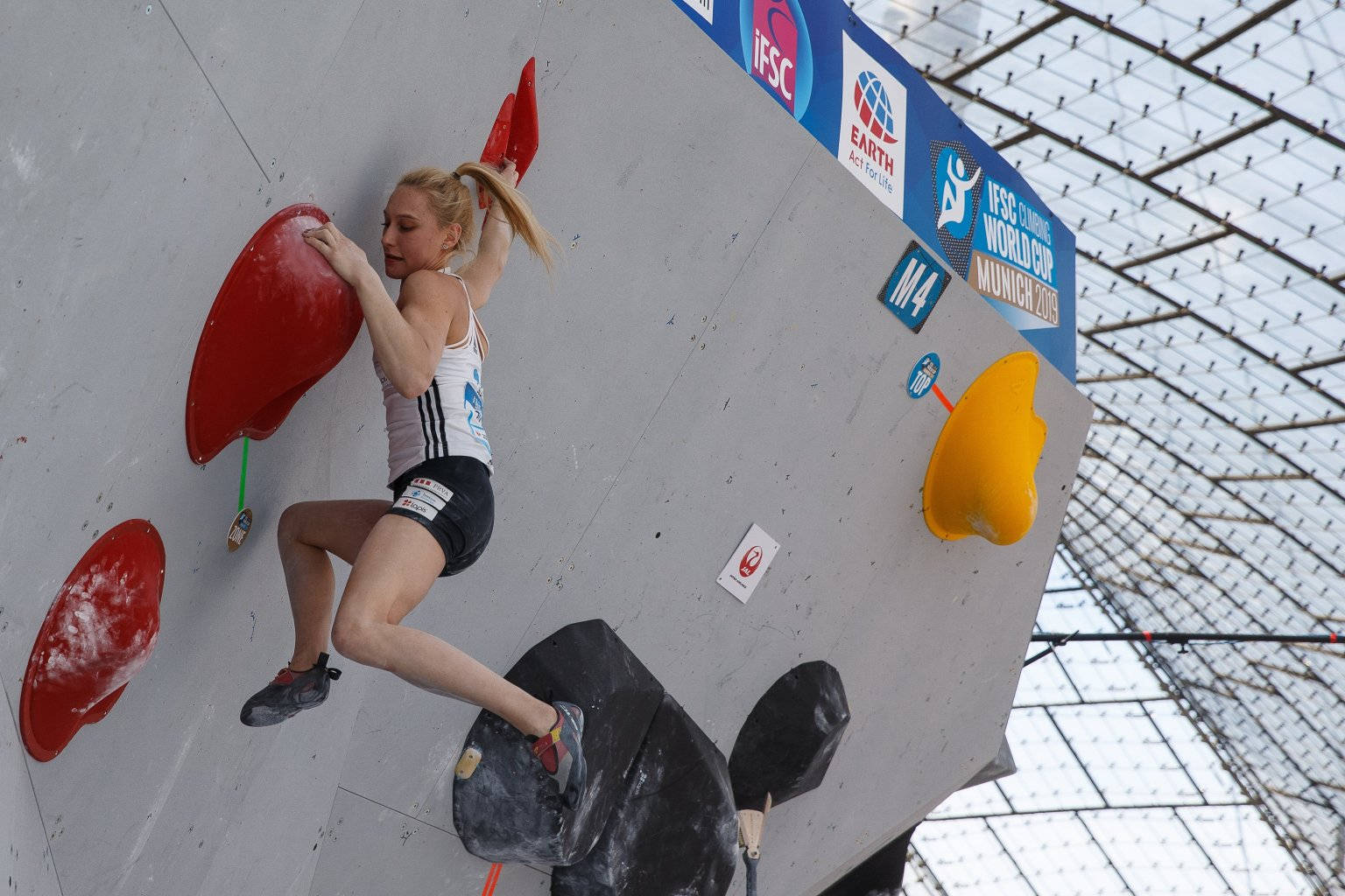 Girl Sport Climbing Indoor Background