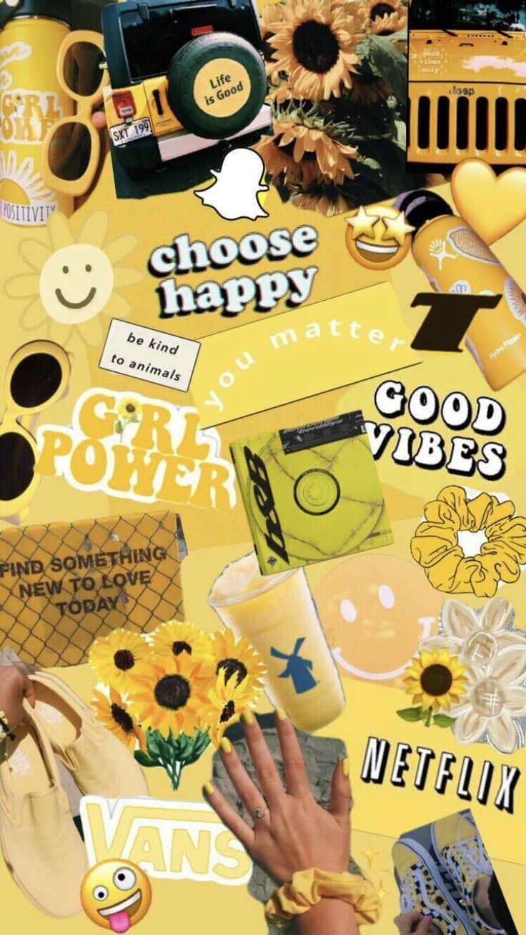 Girl Things Collage Yellow Aesthetic Iphone