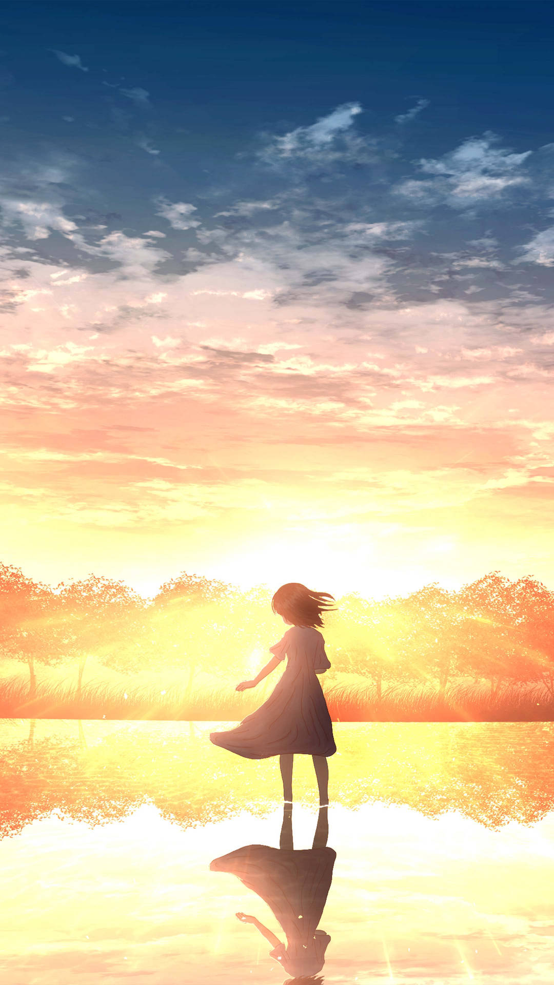 Girl Watching Sunset 4k Hd Mobile Background