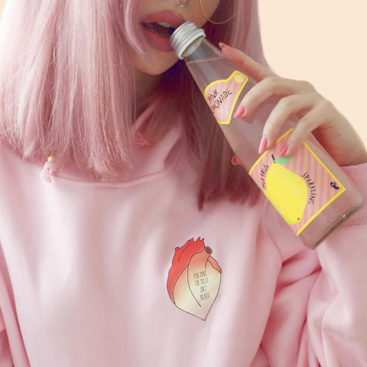 Girl With All Pink Things Pink Pfp Background