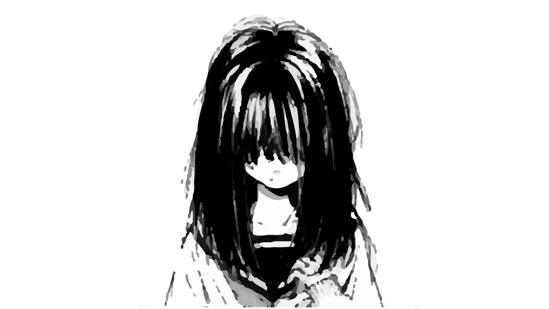Girl With Bangs Dark Aesthetic Anime Pfp Background