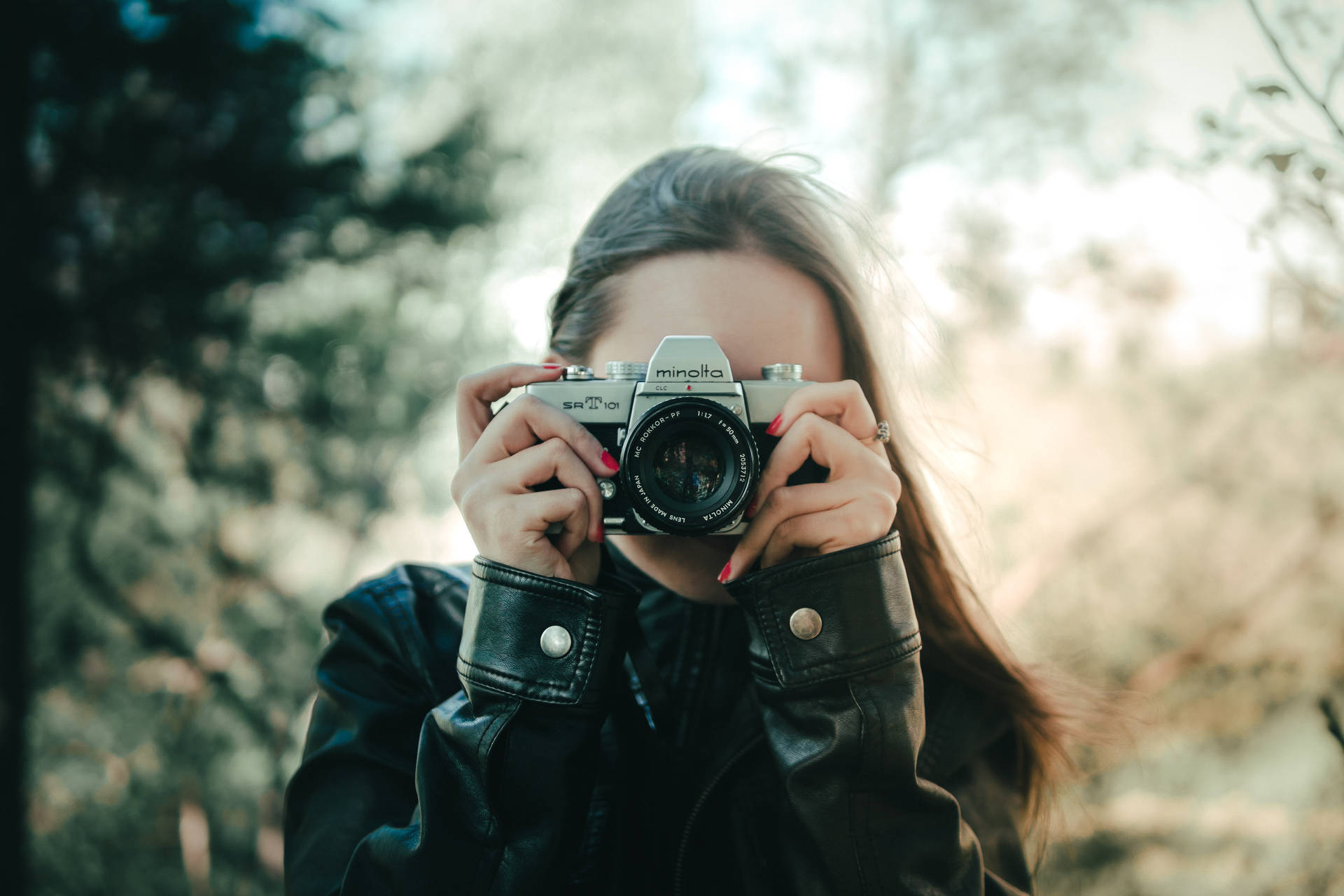 Girl With Camera Photo Background