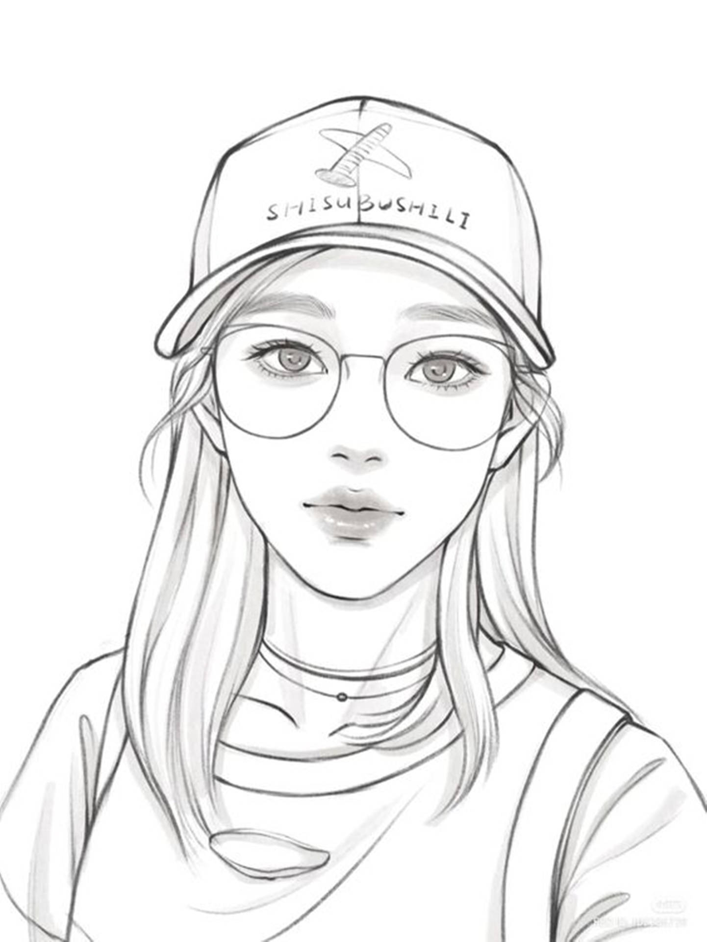 Girl With Cap Unique Cool Pfp Sketch Background