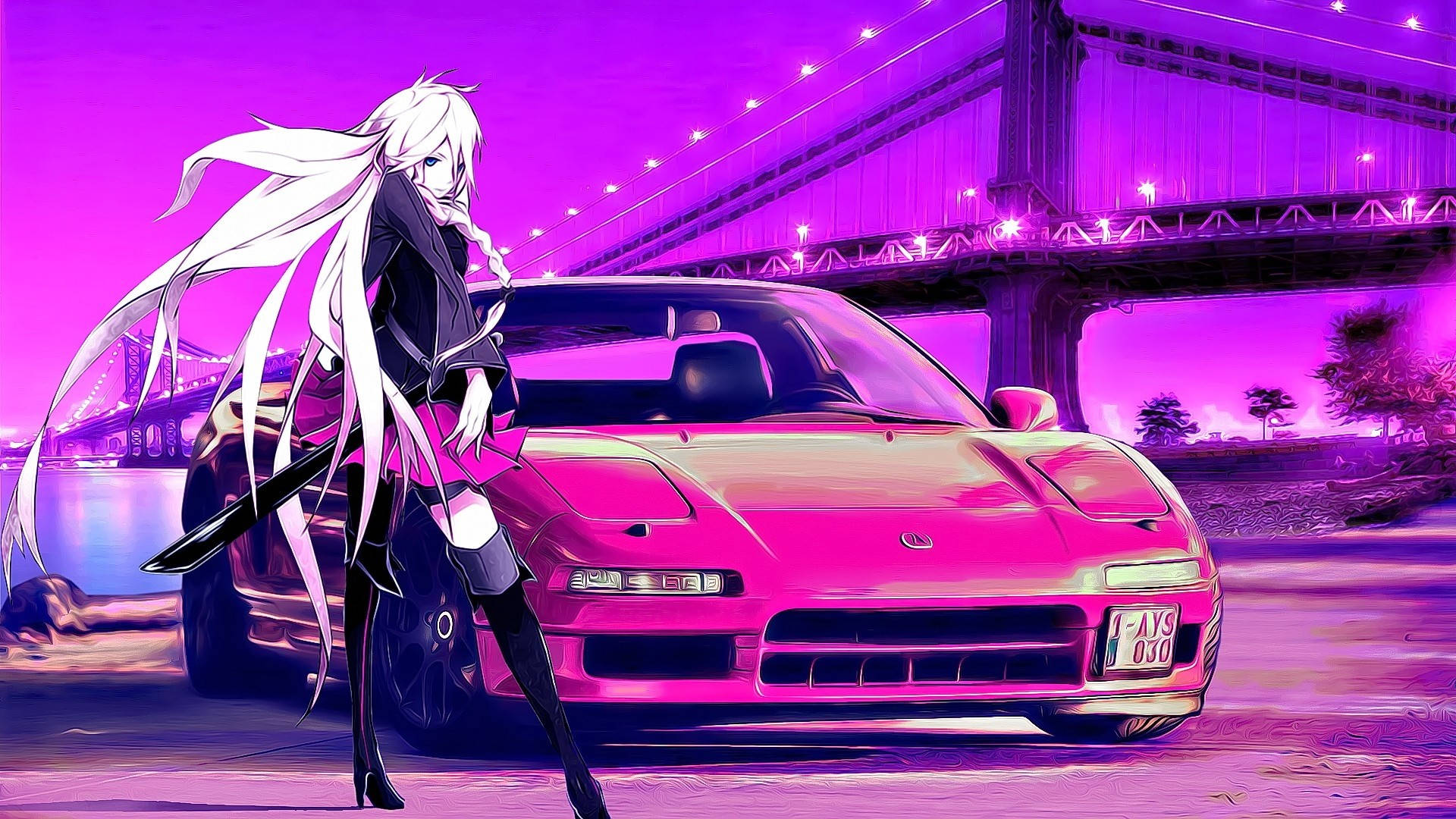 Girl With Car Aesthetic Pfp Background
