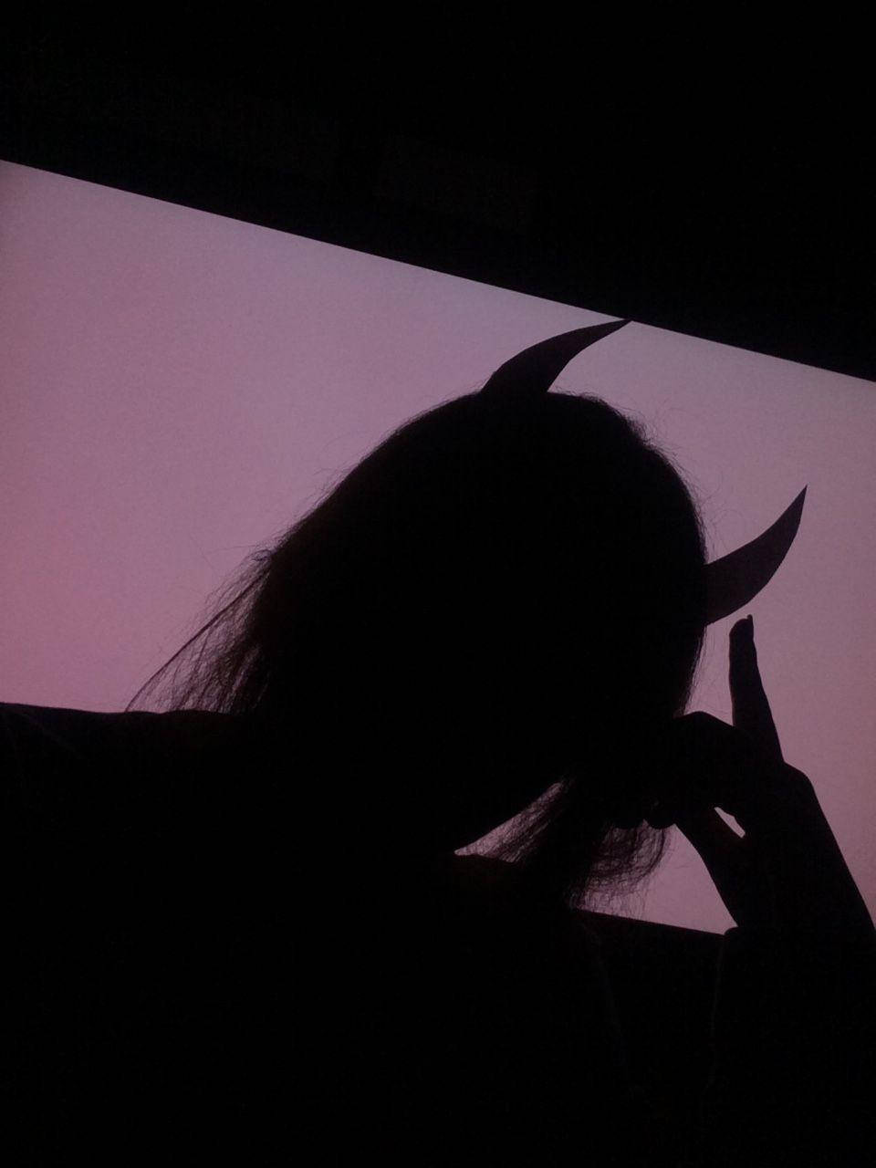 Girl With Devil Horns Pfp Aesthetic Background