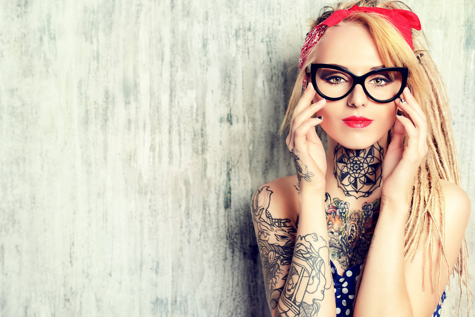 Girl With Glasses Hd Tattoo