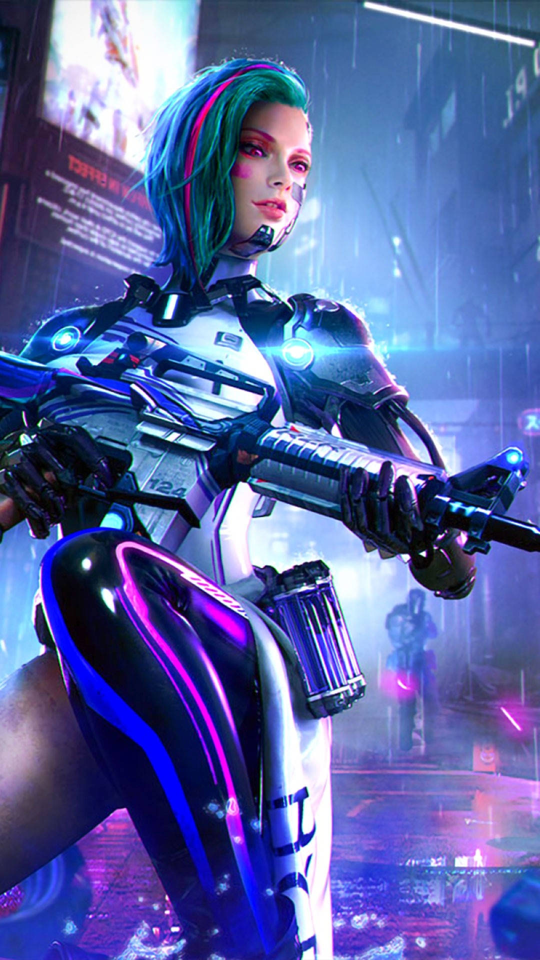 Girl With Gun Cyberpunk Iphone X