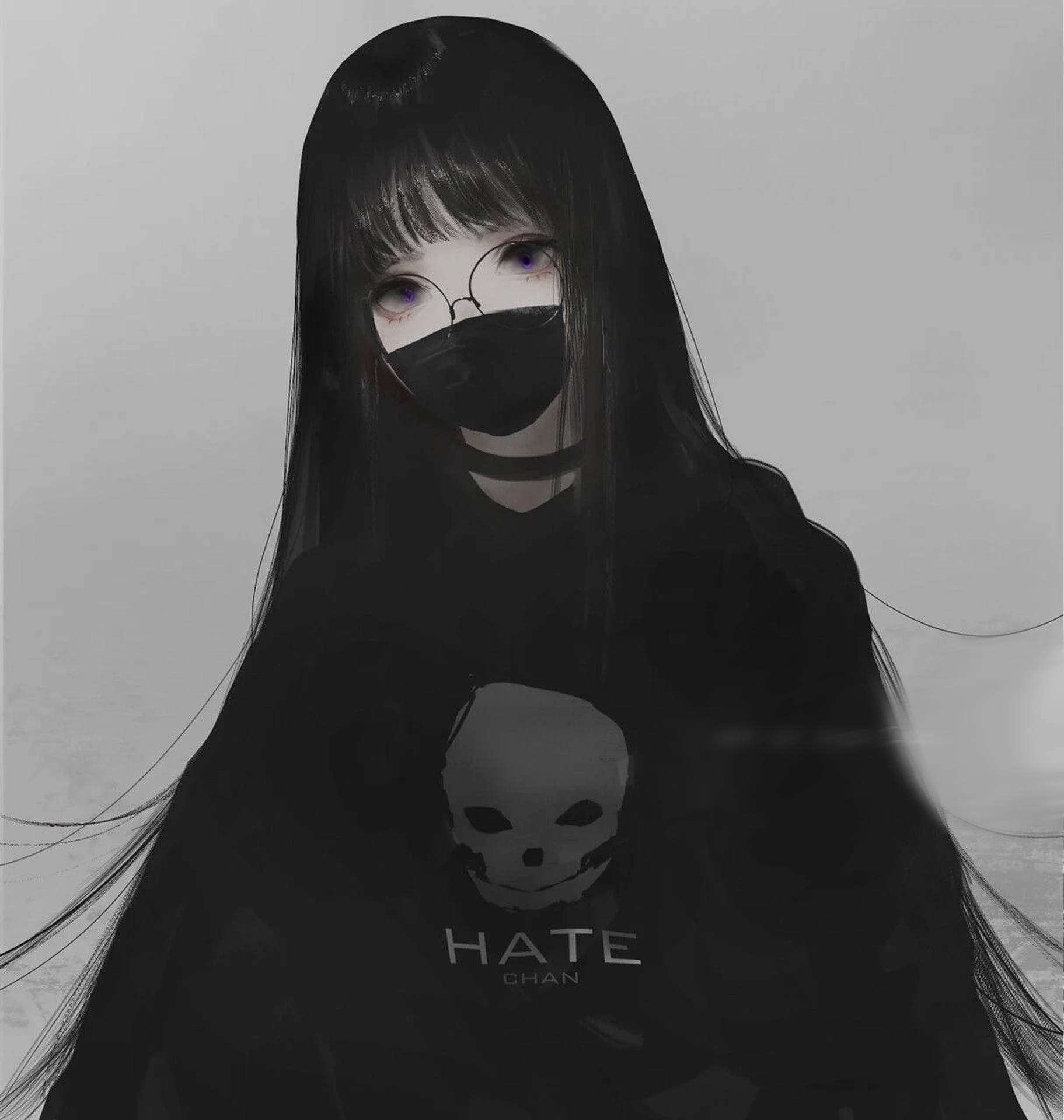 Girl With Long Hair Emo Pfp Background