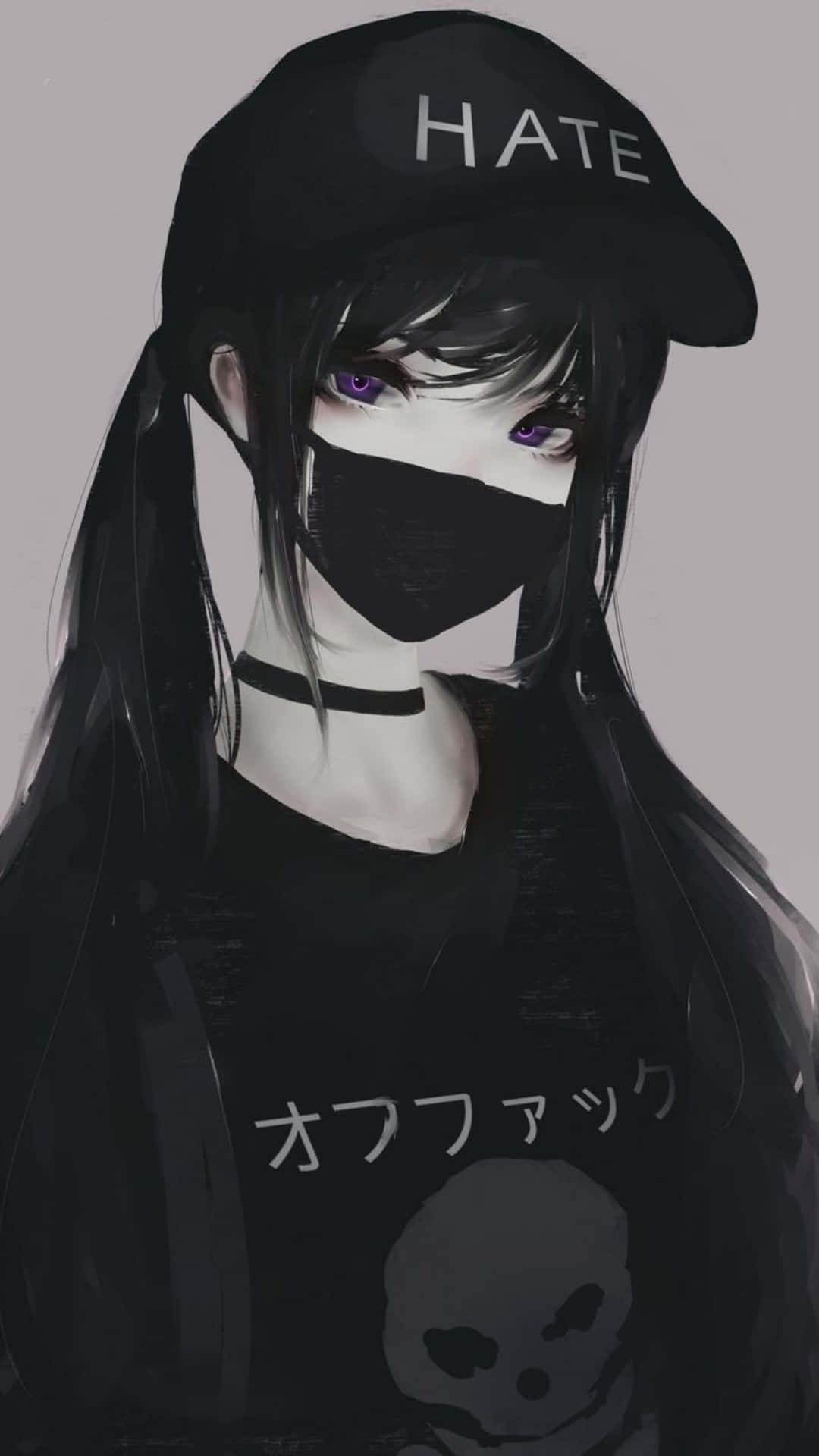 Girl With Pigtails Dark Aesthetic Anime Pfp Background