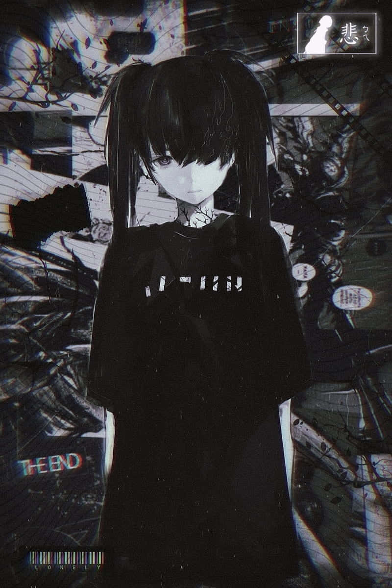 Girl With Pigtails Edgy Pfp Background