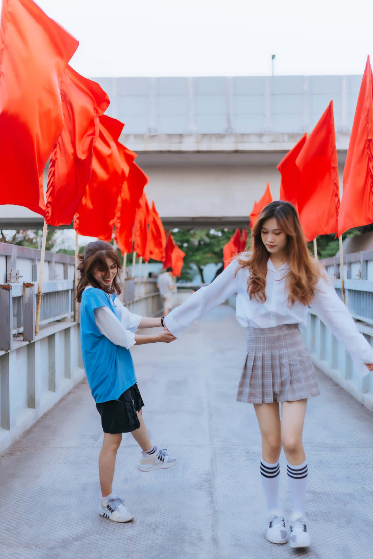 Girl With Pleated Miniskirt