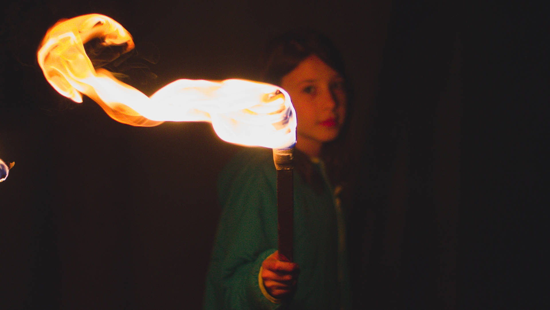 Girl With Torch In Libya Background